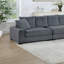 Ensemble de canapé modulaire contemporain gris foncé en velours côtelé 4 pièces Laf & Raf