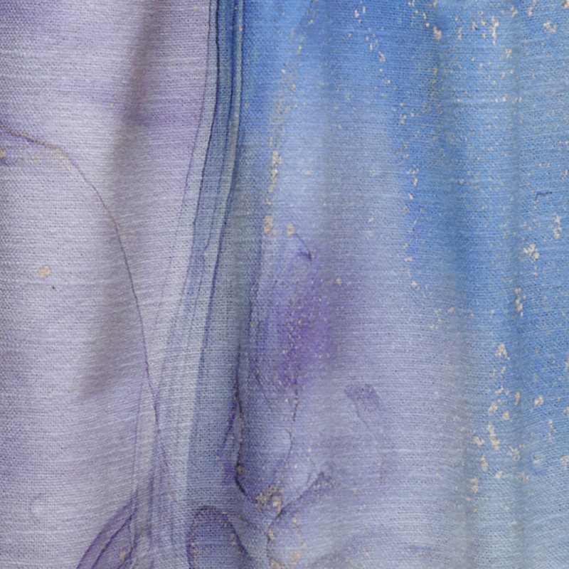 Art à l'encre liquide bleu et mauve - Rideau moderne - Velours obscurcissant - 1 panneau, L 52 po x L 90 po