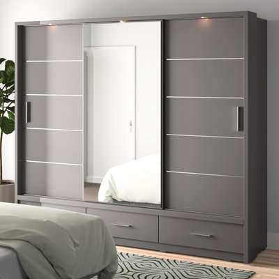 Deming 3 Door Solid + Manufactured Wood Wardrobe