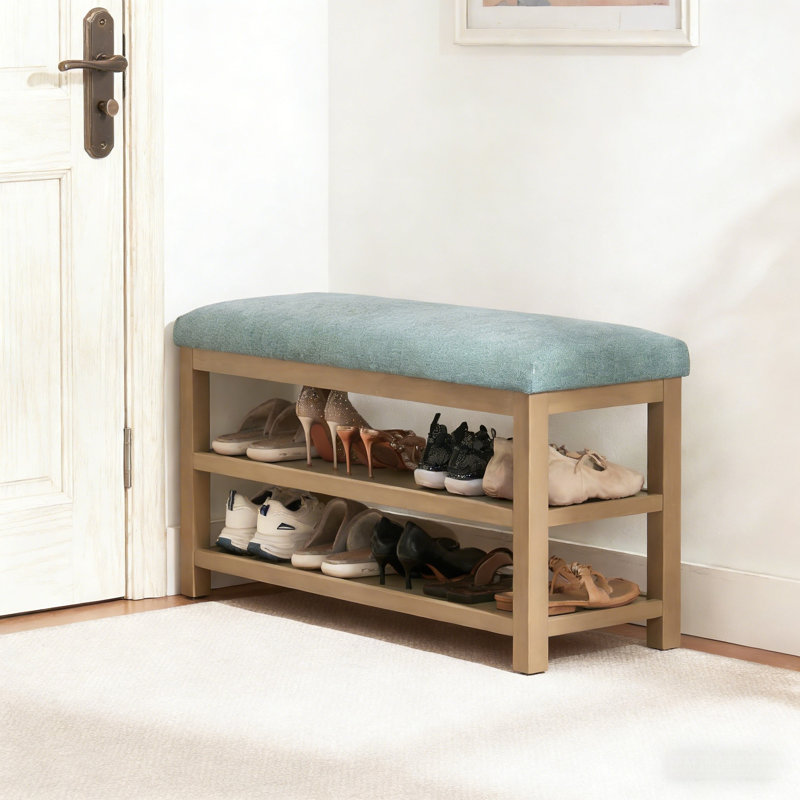 Banc de rangement avec coussin Mid-Century, 21.3" H x 46.5" W x 13.8" D