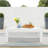 43" All-Weather Aluminum Patio Coffee Table, Modern White Rectangle Outdoor Table-1862111924-1862111925