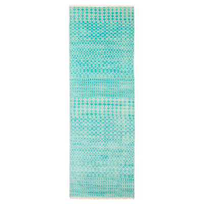 Tapis unique en soie ombre turquoise 2 pi 6 po x 8 pi 0 po
