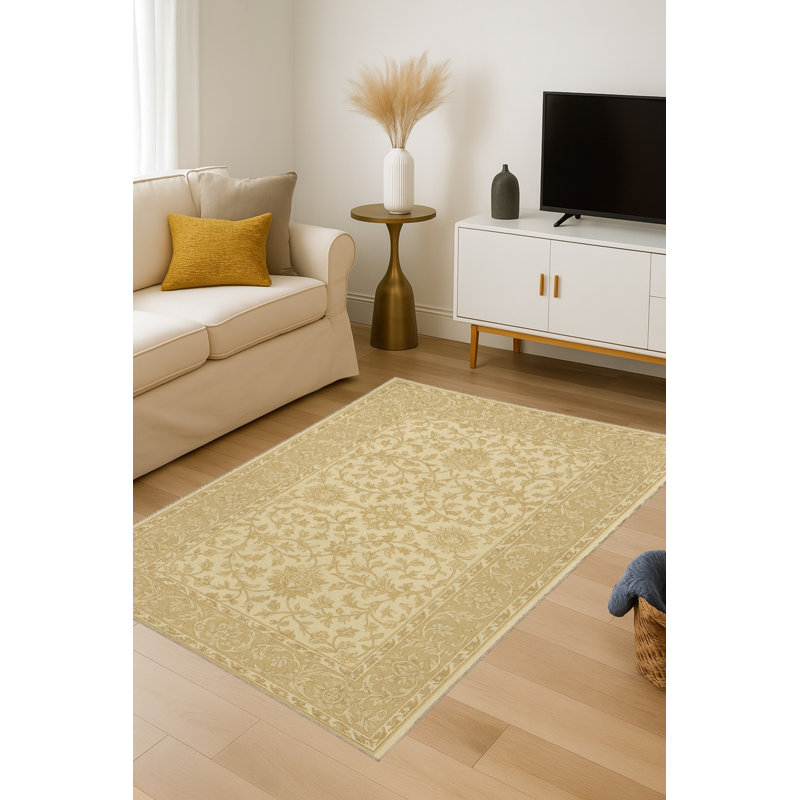 Tapis brun tissé à motif traditionnel lavable Mosso, 2' x 2'11"