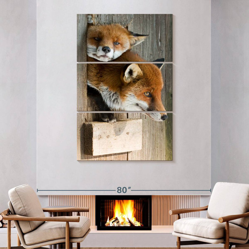 Brampt Sleepy Red Fox, 74" H x 48" W