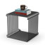 Metal Modern Square End Table, Retro Record Stand Magazine Rack Side Table. Suitable for Living Room, Bedroom and Study.Silver-882975786-892337483