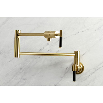 Kingston Brass Manhattan Two-Handle 1-Hole Wall Mount Pot Filler Faucet