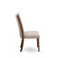 L'ensemble de table de cuisine 7 pièces comprend une table ronde de 48 po avec piédestal et 6 chaises Parson en tissu de lin brun clair, noyer antique-370629947-370629950-401183565