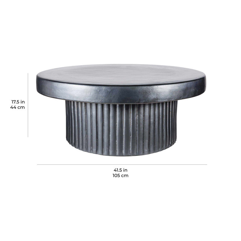 Provenance Signature Outdoor Round Coffee Table, Pewter