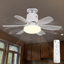 Ventilateur de plafond encastré 18,5 pouces avec lumière, DEL à 3 vitesses à intensité variable et télécommande