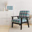 Fauteuil d'appoint rembourré à motif tartan bleu et rouge