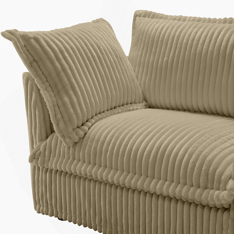 Canapé modulaire confortable à housse avec coussins moelleux pour le salon