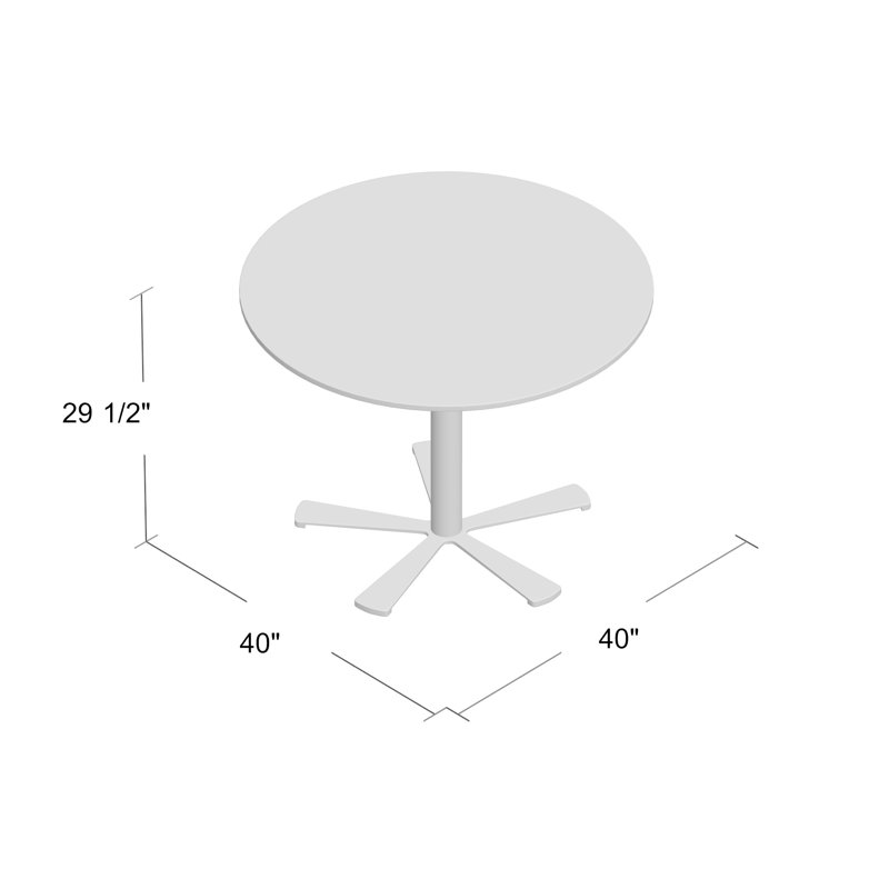 Table ronde Ithzel, H 29,5 po x l 40 po x P 40 po, Noir