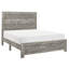 Grand lit moderne gris avec tête de lit et tête de lit de style rustique en bois-121098395-121098400
