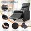 Fauteuil inclinable électrique avec système de chauffage et de massage, canapé électrique réglable en cuir PU, siège simple ergonomique de salon-2013903024