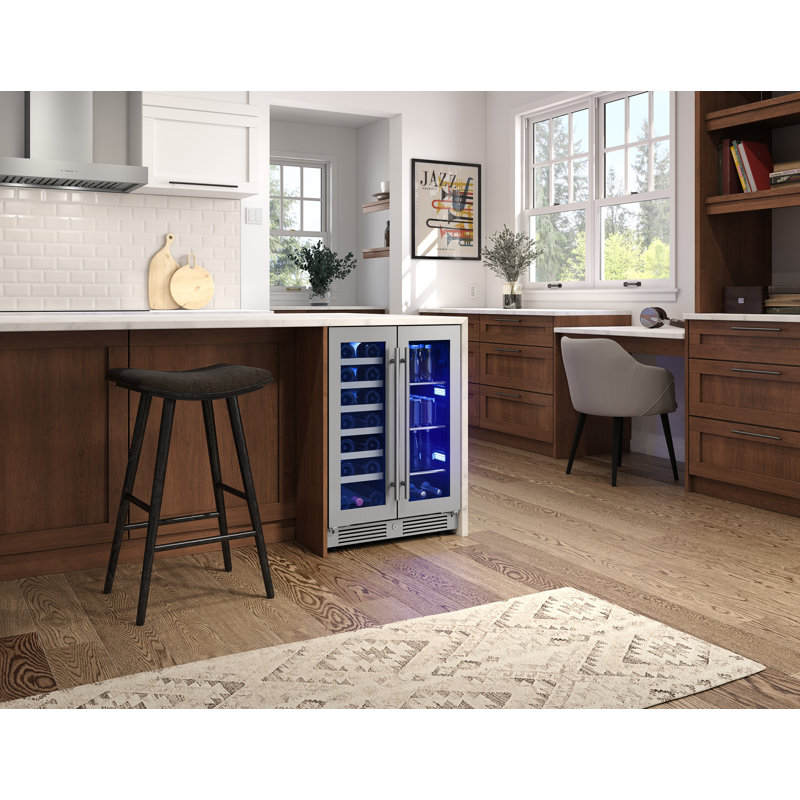 Zephyr Presrv 24" 21-Bottle and 64-Can Dual Zone Wine and Beverage Cooler