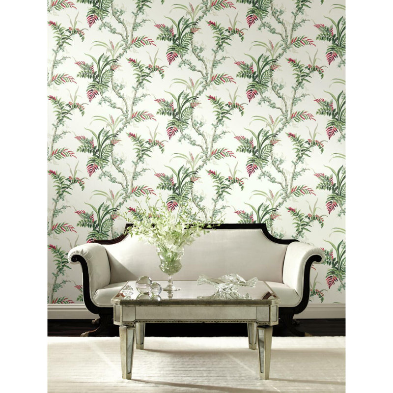 Rouleau de papier peint L 2,25 pi x l 27 po Enchanted Fern, Vert/rouge