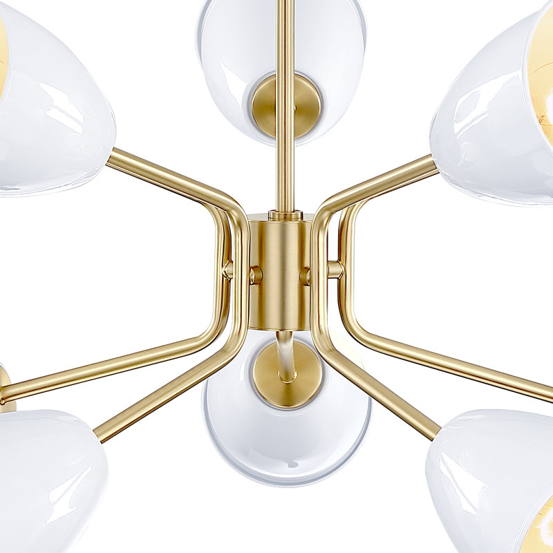 Lustre sphérique spoutnik à 10 lumières Kynthia, Blanc
