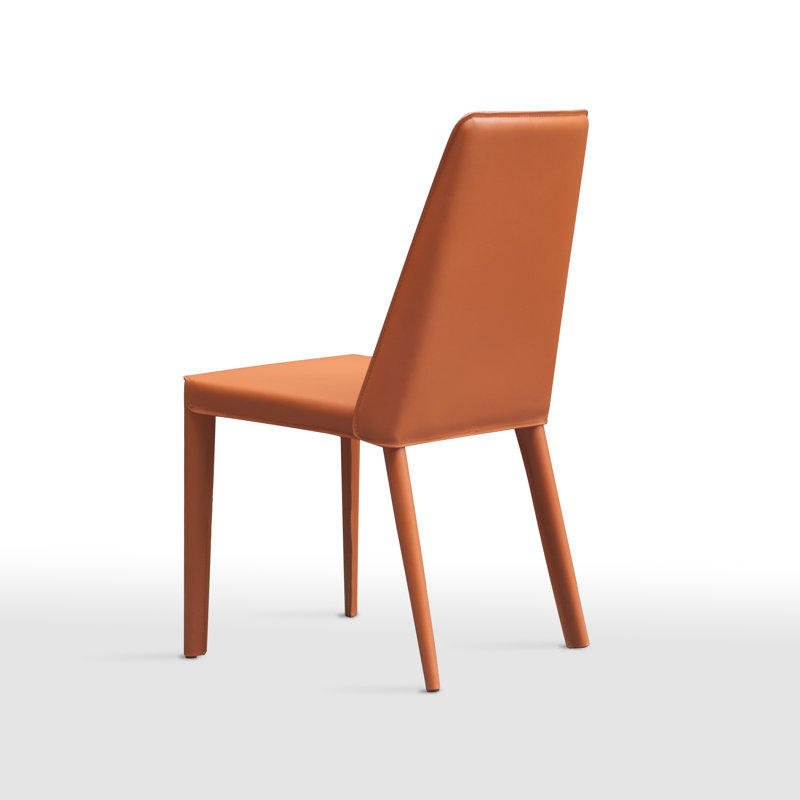 Chaise d'appoint en cuir, Orangé