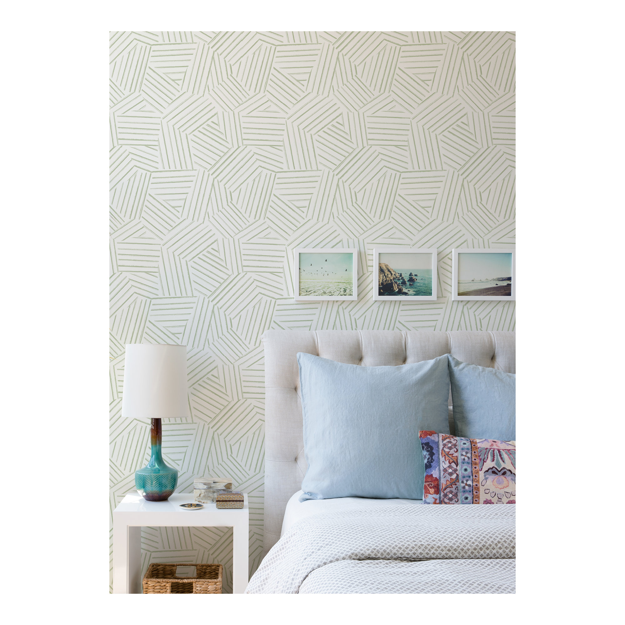 Molly Modern Geometric Wallpaper, Green