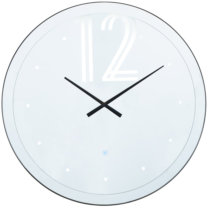 Cole And Grey Glass LED Decorative Multi Colored Wall Clock With Black Clocks Hands And White Numbers