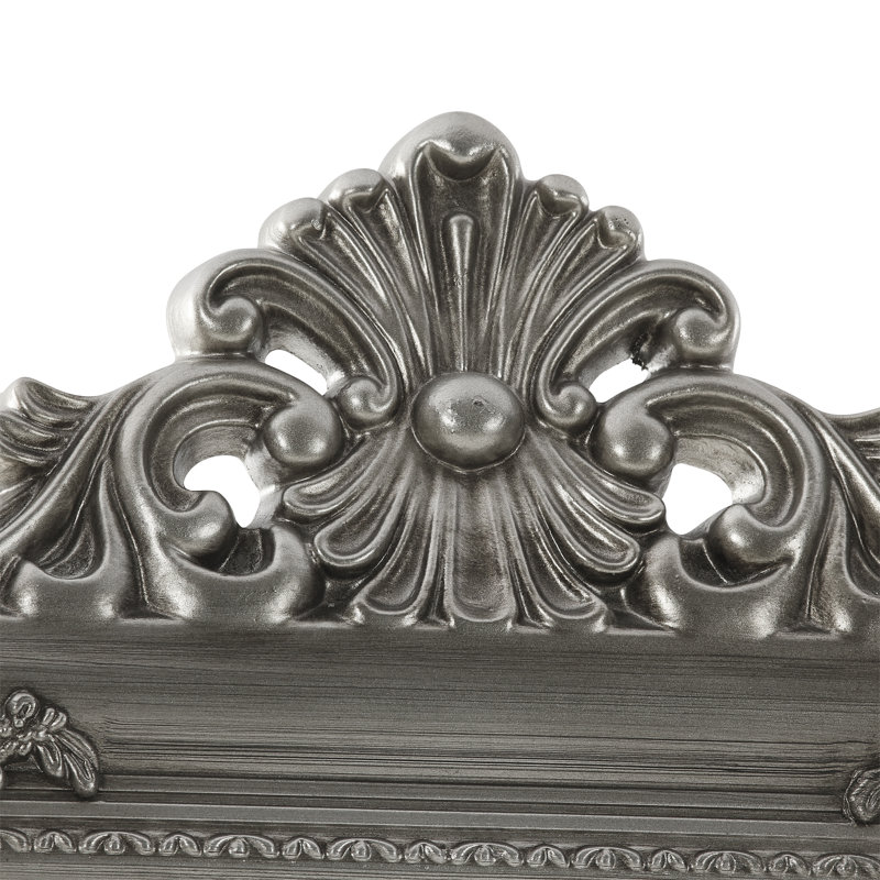 Bowie Wood Flat Floor Mirror, Silver