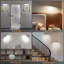 2 lumières murales doubles cylindriques à DEL
