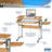 Compact Computer Desk With Side Shelf And Keyboard Panel, Cherry