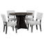 Ensemble de table de salle à manger 5 pièces pour 4 personnes, ensemble de table et chaises de cuisine rétro de 4 avec base conçue, table de salle à manger en bois avec 4 chaises rembourrées pour les petits espaces et la salle à manger
