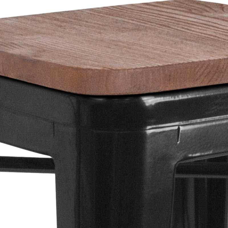Tabouret à hauteur de comptoir 24 po Gladus, Noir, Tabouret de comptoir (assise de 24 po de hauteur), 1