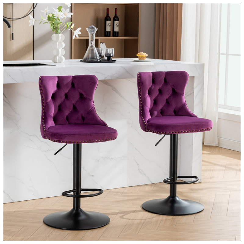 Tabouret Ilyass, Mauve, Noir, 1