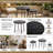 2-pack Solar Powered Side Table With Led Light, Outdoor/indoor Nesting Round End Table Set