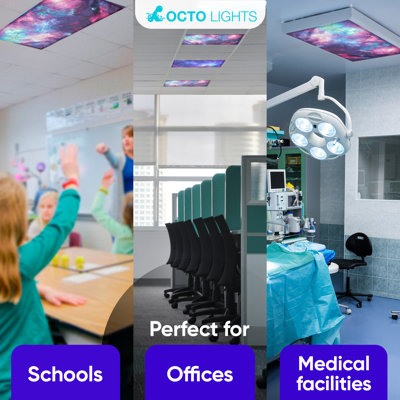Fluorescent Light Covers For Ceiling Lights - Magnetic Classroom Light Filters - Astronomy