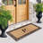 Dyari Natural Coir & Rubber Paisley Border Monogram Non-Slip Door Mat, 30"x60", Bronze, Heavy-Duty Low-Profile Outdoor Front Porch-1616177012