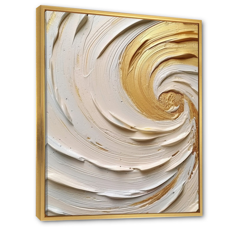 Tourbillon éternel doré IV sur toile, H 20 po x l 12 po x P 1 po, Cadre flottant doré
