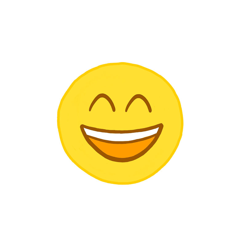 Happy Face Emoji - Wrapped Canvas Print, 122cm H x 122cm W