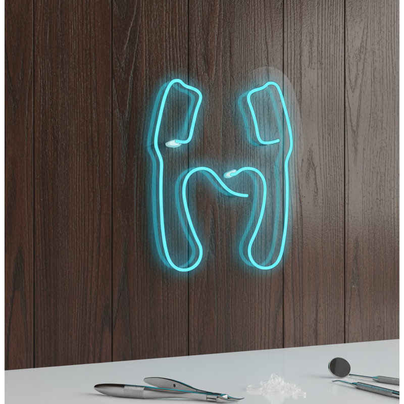  | H Enseigne néon | Fabriqué avec un tube néon durable et incassable à DEL qui offre une lueur brillante et uniforme pendant plus de 50 000 heures sans scintillement ni surchauffe | 24 x 19 | Bleu clair