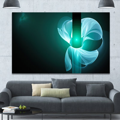 «Blue Flower Fractal Illustration», impression sur toile tendue