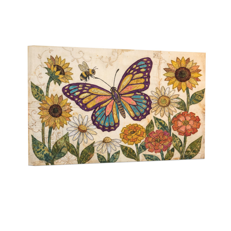 Animaux, tournesol, tournesol, abeille, motif floral, H 12 po x l 18 po
