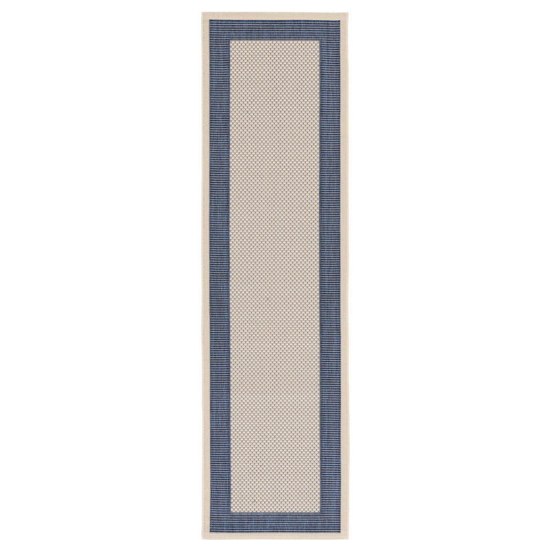 Tirrelle Beige/Navy Indoor/Outdoor Area Rug, Runner 2'3" x 6'7"