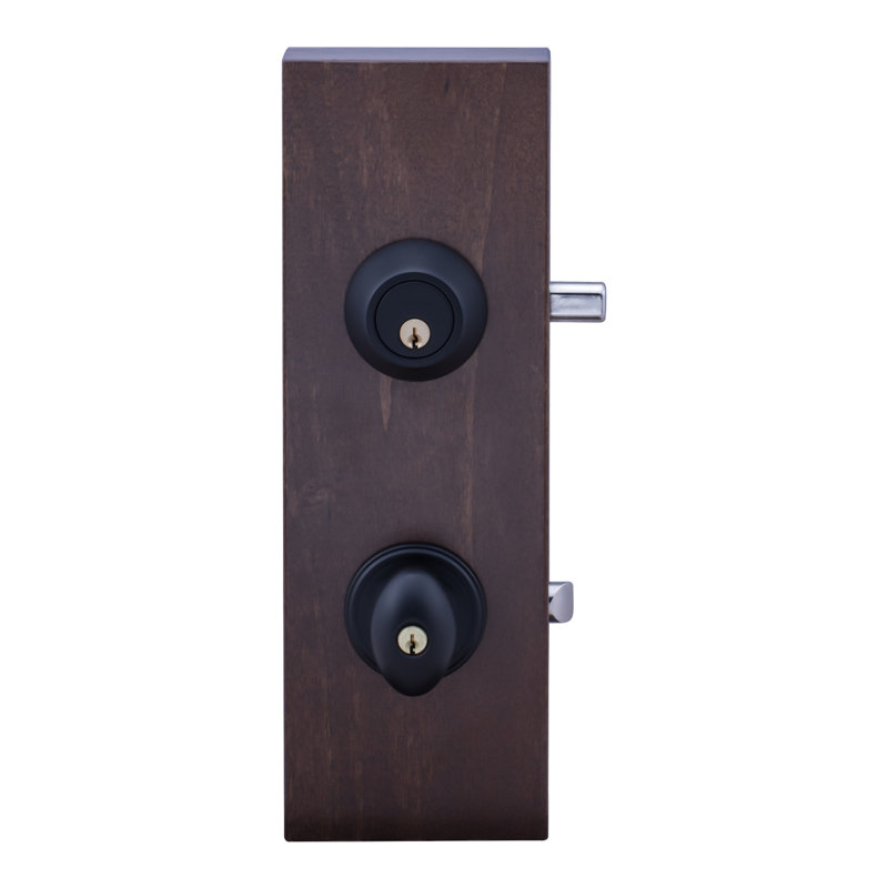 Colonial Knobs With Deadbolt Universal/Reversible Entry Set, Black