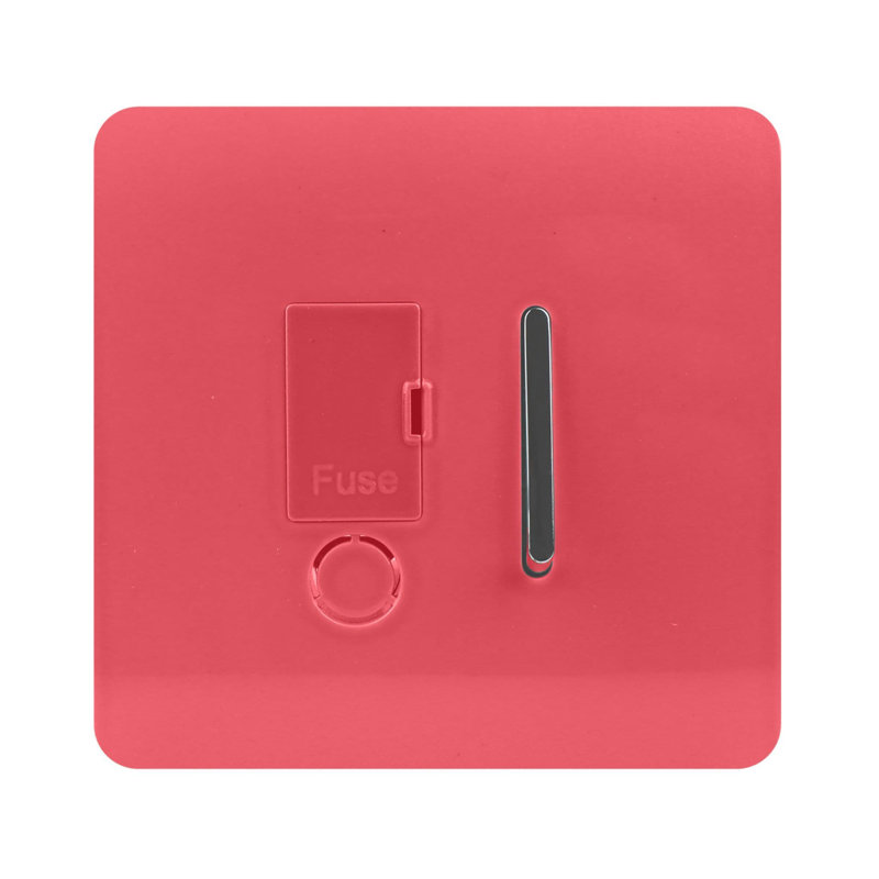 Trendi Switch 13 Amp Fused Sur with Flex Outlet, Strawberry