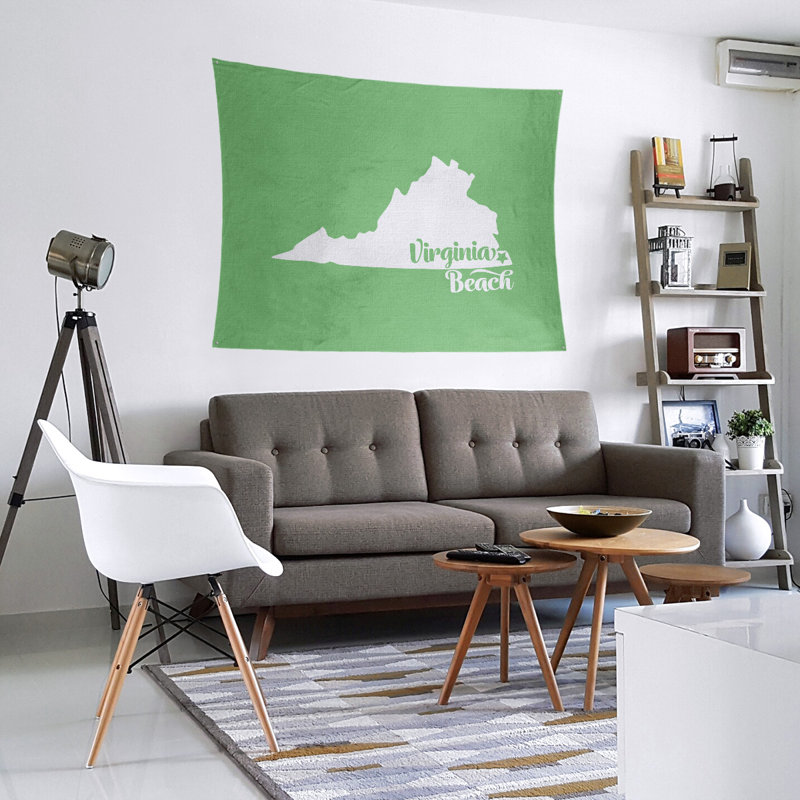 Tapisserie de Virginia Beach, H 27,5 po x l 37,5 po, Vert