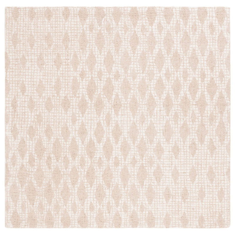 Abstract Hand Tufted Wool, Cotton Geometric Rug, Rectangle 4' x 6'