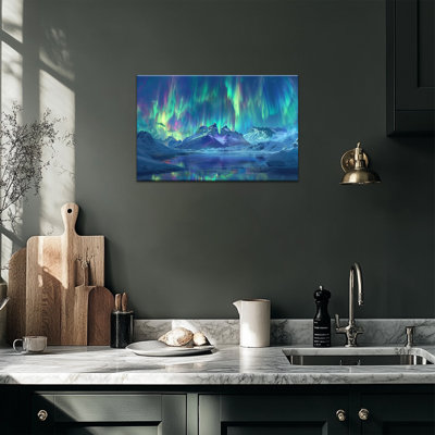 Aurore boréale, reproduction d'art sur toile, aurores boréales, paysage de montagne, impressions sur toile, prêt à être accroché