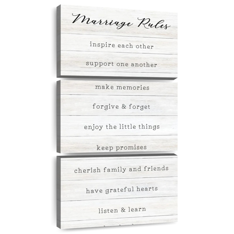 Règles du mariage, H 32 po x l 15 po
