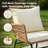 Alfhild 2 - Person Boho Natural Wicker Patio Conversation Set with Cushions and Rectangular Table-742403963