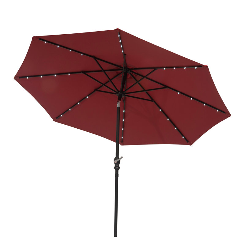 Parasol de marché solaire 9 'à DEL, Rouge