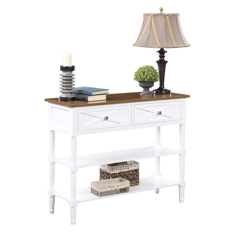 Lirette 38'' Console Table, Driftwood/White