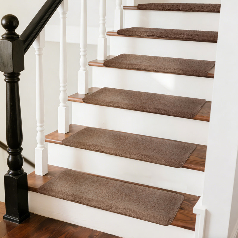 Monterey Ultra Plush Soft Bullnose Stair Treads, Light Brown