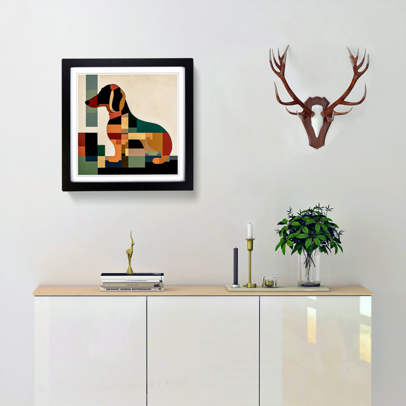Dachsund Suprematism - Framed Print, Black